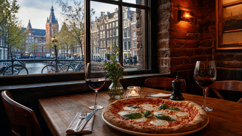 Italiaans restaurant met pizza en pasta nabij Amsterdam Centraal Station